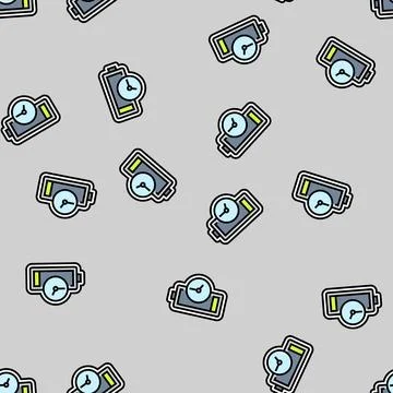 Quick charge enabled vector seamless pattern Stock Illustration