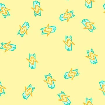 Quick charge enabled vector seamless pattern Illustrazione stock