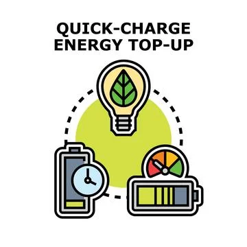 Quick charge energy top up representing eco friendly battery power Stockillustratie