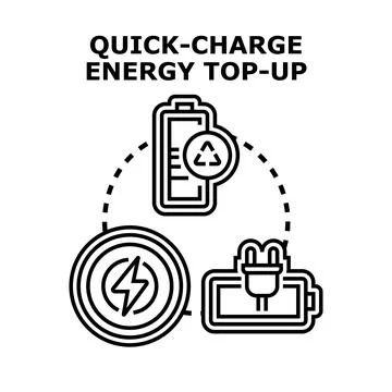 Quick charge energy top up vector concept Stock Illustration