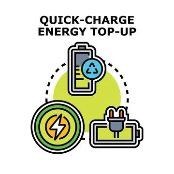 Quick charge energy top up vector concept Stock Illustration