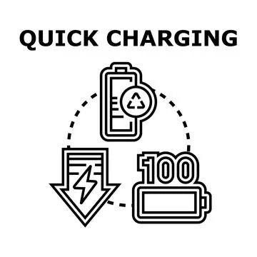 Quick charging battery power energy concept illustration Stockillustratie