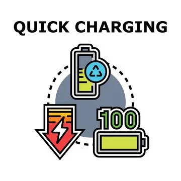 Quick charging battery power energy concept illustration Stockillustratie