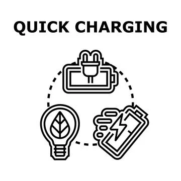 Quick charging concept with green energy source Stockillustratie