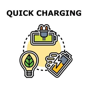 Quick charging concept with green energy source Stockillustratie