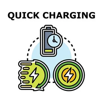 Quick charging speeding up battery power process Stockillustratie