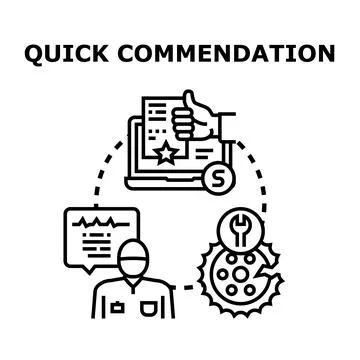 Quick commendation concept for technical service review Stock Illustration