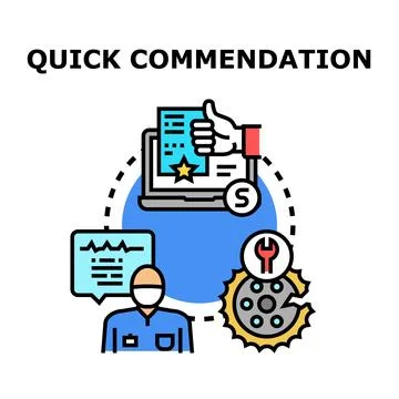 Quick commendation concept for technical service review Stock Illustration