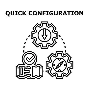 Quick configuration process concept illustration on white background Stock Illustration