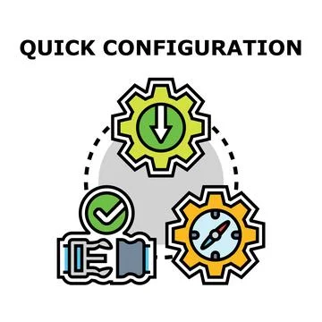 Quick configuration process concept illustration on white background Stock Illustration