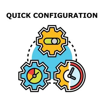 Quick configuration settings managing time efficiency concept Stock Illustration