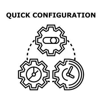 Quick configuration settings managing time efficiency concept Stock Illustration
