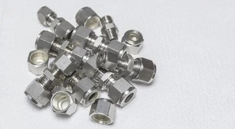 Quick connect fittings coupling for assembling compressed air, hydraulics, pn Stock Photos