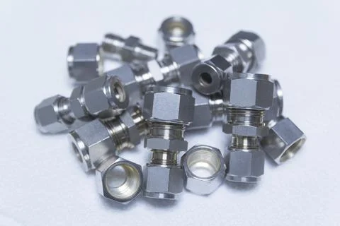 Quick connect fittings coupling for assembling compressed air, hydraulics, pn Stock Photos