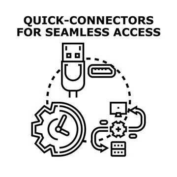Quick connectors providing seamless access to data and technology Stock Illustration