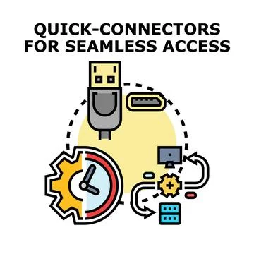 Quick connectors providing seamless access to data and technology Stock Illustration