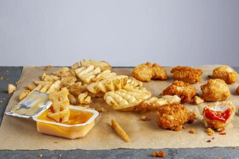 Quick convenient fast food image with close up selective focus of  bitten dee Stock Photos
