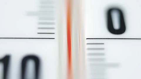 Quick cooling, the thermometer drops from a temperature of +10 to - 10 degree Stock Footage 131096850