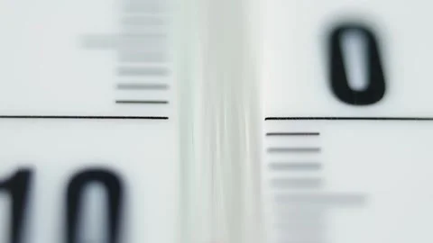 Quick cooling, the thermometer drops from a temperature of +5 to - 8 degrees Stock Footage 131098580