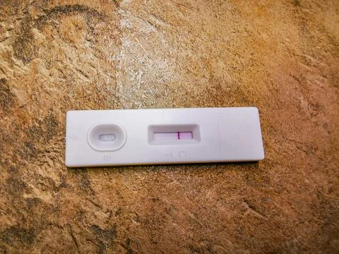 Quick Covid-19 test kit at home with a negative test result Stock-Fotos