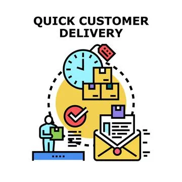 Quick customer delivery concept with fast shipping logistics 库存插图