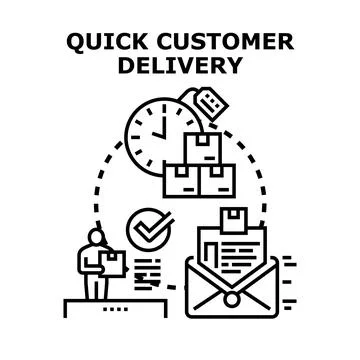 Quick customer delivery concept with fast shipping logistics Stock Illustration