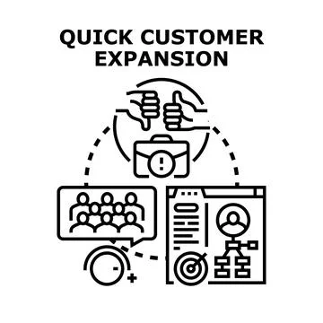 Quick customer expansion strategy and growth concept Stock Illustration