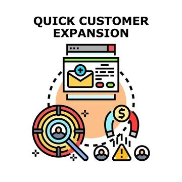 Quick customer expansion strategy building target audience Ilustración de archivo