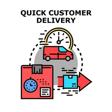 Quick customer order delivery service icon concept Stock Illustration
