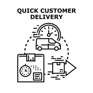 Quick customer order delivery service icon concept 스톡 일러스트