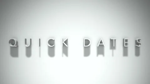 Quick dates 3D title animation with shadows on a white background Stock Footage 297666863