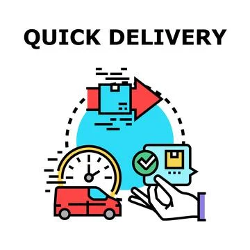 Quick delivering packages with fast shipping service Stock Illustration