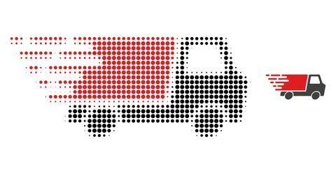 Quick Delivery Halftone Dot Icon Illustrazione stock