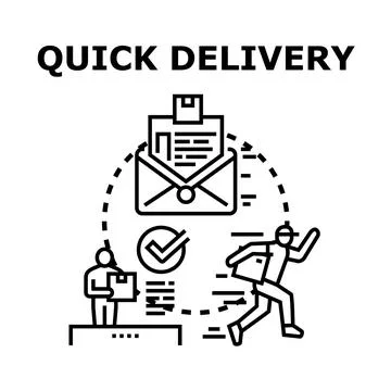 Quick delivery service concept illustrating fast parcel logistics Stock Illustration