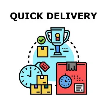 Quick delivery service concept providing fast parcel shipping Stockillustratie