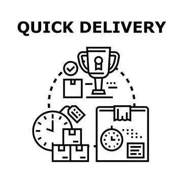 Quick delivery service concept providing fast parcel shipping Stock Illustration