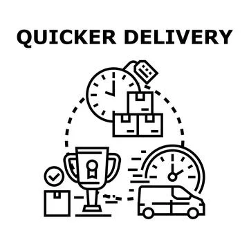 Quick delivery service winning fast shipping awards Stock Illustration