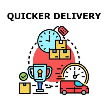 Quick delivery service winning fast shipping awards Stock Illustration