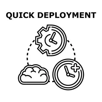 Quick deployment cloud computing development process Stock Illustration