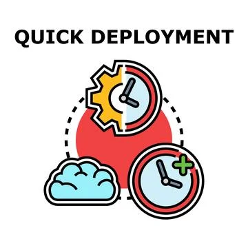 Quick deployment cloud computing development process Stock Illustration