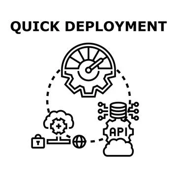 Quick deployment system and fast software solution Stock Illustration