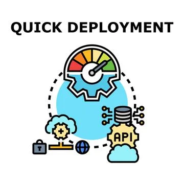Quick deployment system and fast software solution Stock Illustration