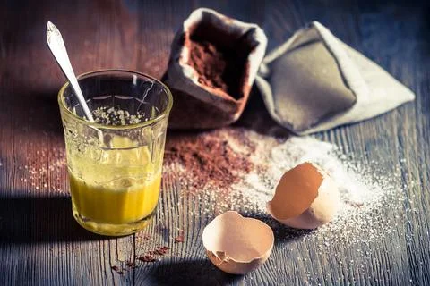 Quick dessert composed of egg and sugar 写真素材