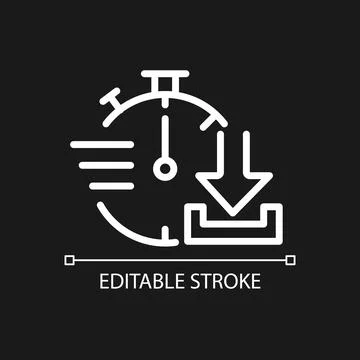 Quick download pixel perfect white linear icon for dark theme Stock Illustration