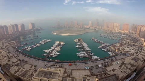 Quick Drone Shot of Marina and buildings QATAR Stock Footage 184699337