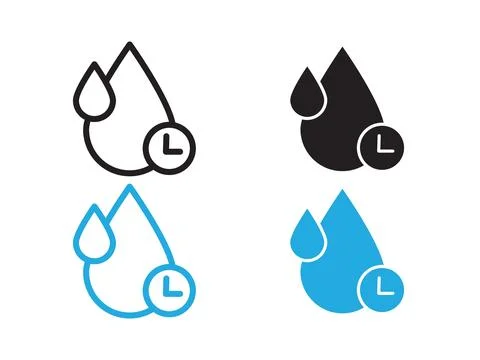 Quick dry icon black and white vector outline sign Stock Illustration