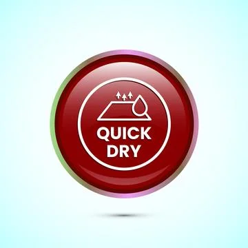 Quick dry icon design illustration. Fast dry cleaning service sign. Red Col.. Stock Illustration