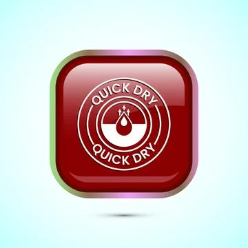 Quick dry icon design illustration. Fast dry cleaning service sign. Red Col.. Stock Illustration