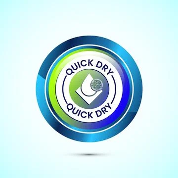 Quick dry icon design illustration. Fast dry cleaning service sign. Glossy .. Stock Illustration