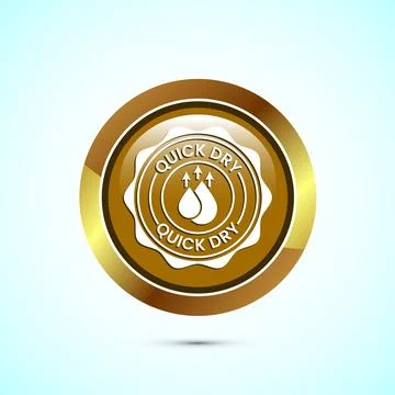Quick dry icon design illustration. Fast dry cleaning service sign. Gold Co.. Stock Illustration